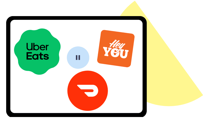 Uber Eats, DoorDash and HeyYou apps paused.